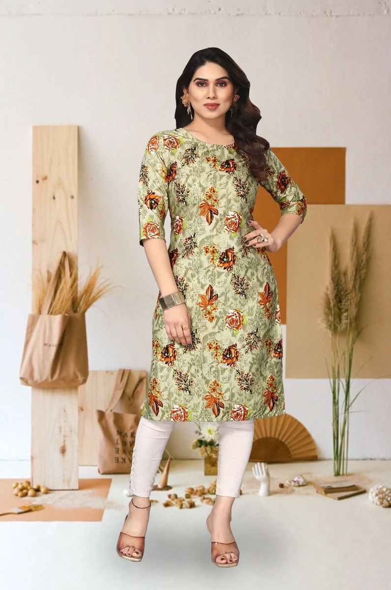 KETAKI FASHION Floral Printed Round Neck Straight Kurta