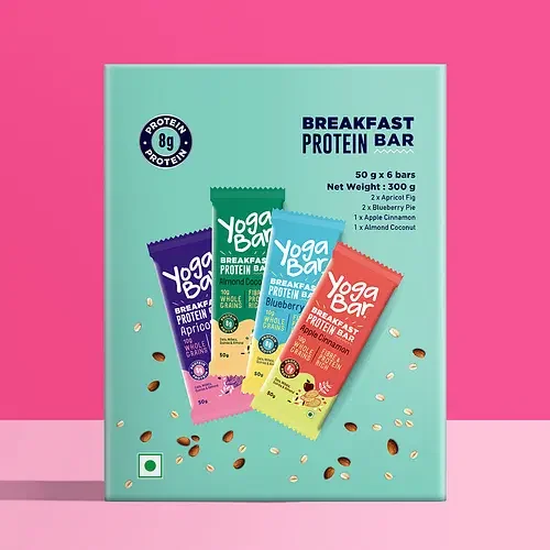 yogabar Variety Pack Breakfast Bars Pack of 6 Daily Protein Snack | High Energy & Nutrition Bars | 8g Protein & 7g Fibre Protein Bars Energy Bars | 100%Vegan & No Preservatives - Best Price ₹194 at Hyugalife