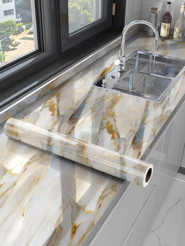 FOKRIM Vinyl Decorative White, Gold Wallpaper  (L x W: 200 cm x 60 cm) - Best Price ₹137 at Flipkart