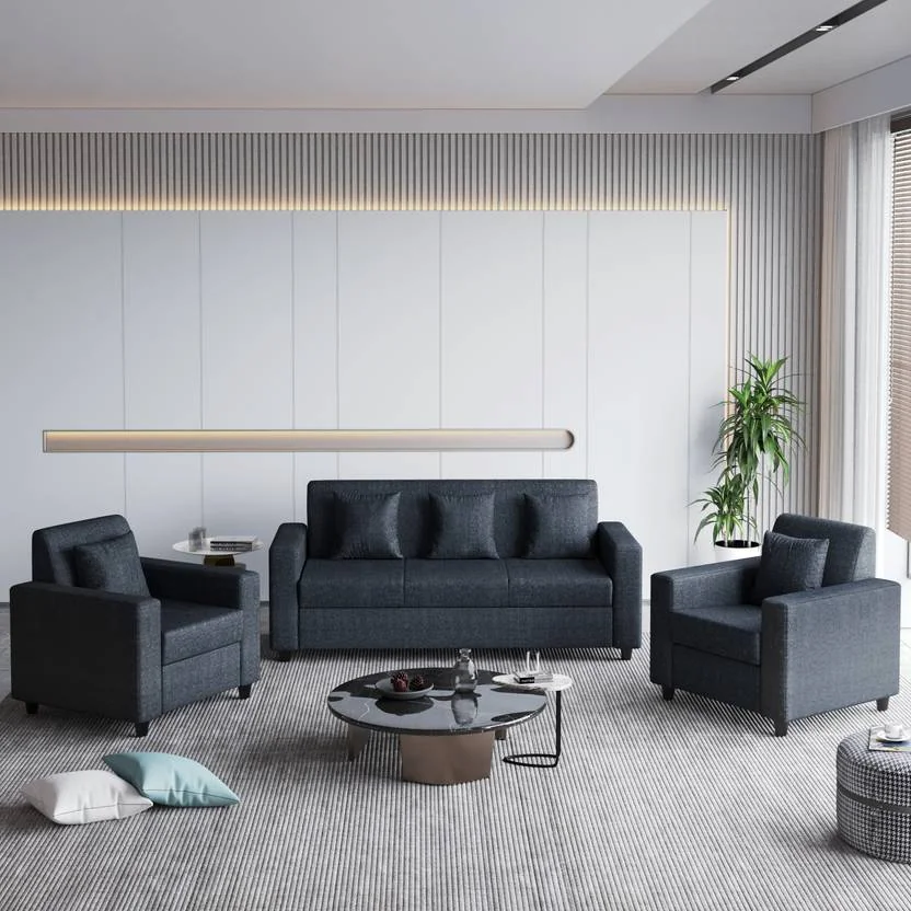 Flipkart Perfect Homes Omega Jute Fabric 3 + 1 + 1 Sofa Set  (Dark Grey, DIY(Do-It-Yourself)) - Best Price ₹17999 at Flipkart