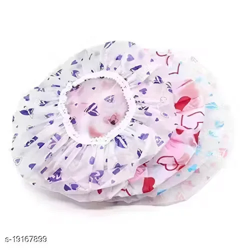 3 Pieces Waterproof Reusable Bathroom Shower Caps for Women (Multicolour) - Best Price ₹95 at Meesho
