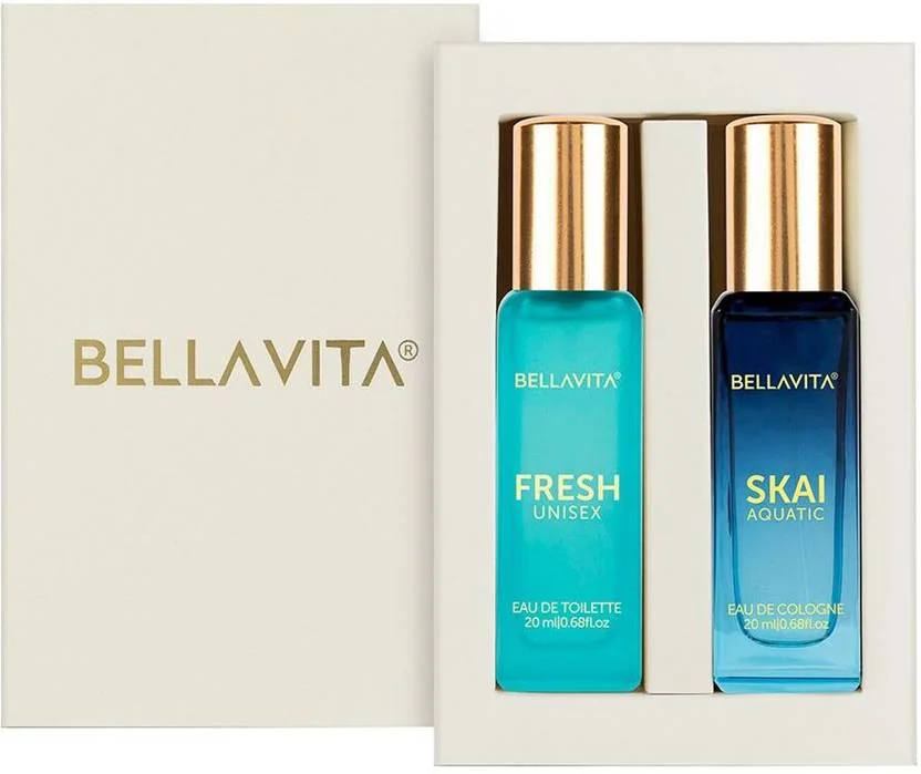 BELLAVITA FRESH perfume & SKAI AQUATIC perfume combo|2X20ML|With Citrus & Woody Notes| Perfume  -  40 ml  (For Men & Women)