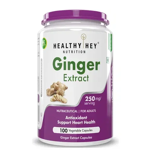 HealthyHey Ginger Extract 5% Gingerols -100 Veg Capsules (Pack of 1) - Best Price ₹439 at Hyugalife
