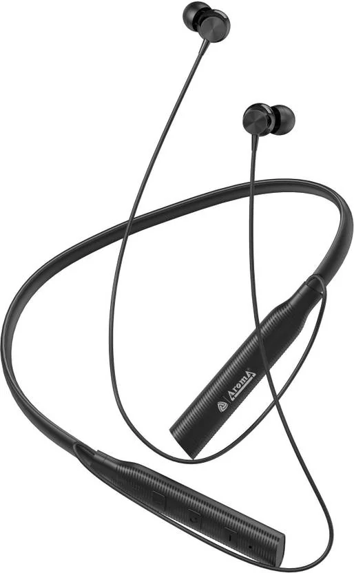 Aroma NB121 Corridor Upto 40 Hours Playtime* Fast Charging, Dual Pairing Neckband Bluetooth  (Carbon Black, In the Ear) - Best Price ₹215 at Flipkart