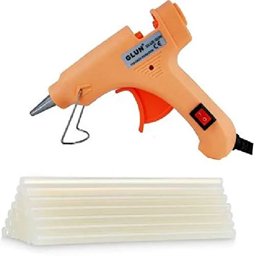 20W 20 WATT 7MM HOT MELT Glue Gun with ON Off Switch and LED Indicator (Free 10 Transparent Glue Sticks) - Best Price ₹173 at Amazon