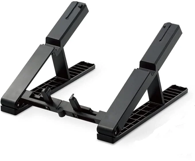 STRIFF ABS Plastic Laptop Stand Height Adjustable | Foldable | Laptops Raiser Compatible for MacBook, Lenovo, HP, Dell & Other notebooks Upto 15.6 inch - MET Black - Best Price ₹279 at Amazon