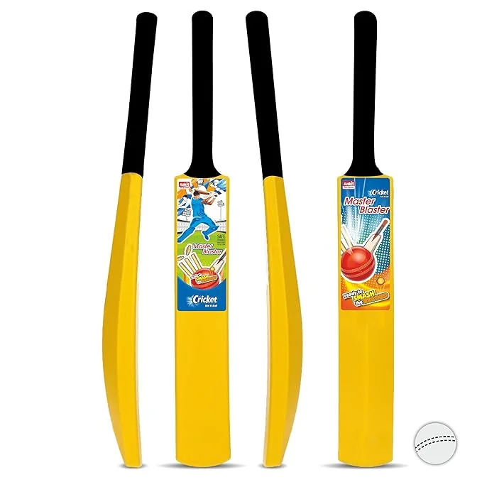 Ankit Toys & Games Cricket Bat Ball Set No. 4 73 * 9 cm for Youth and Beginners, Ideal for Outdoor Play, Backyard Matches, and Skill Development Suitable for Ages 3+ (Yellow) - Best Price ₹245 at Amazon