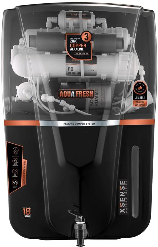 Aqua Fresh Smoke Audi 18 ltr drink pure India 1st BIS (IS 16240 :2023) CM/L8100159306 18 L RO + UV + UF + TDS + ALK + Copper Water Purifier  (Smoke, Black) - Best Price ₹4006 at Flipkart