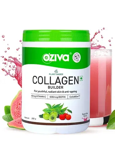 OZiva Collagen Builder for Anti-Ageing & Skin Radiance with Vitamin C, Guava Glow (200 g) - Best Price ₹869 at Hyugalife