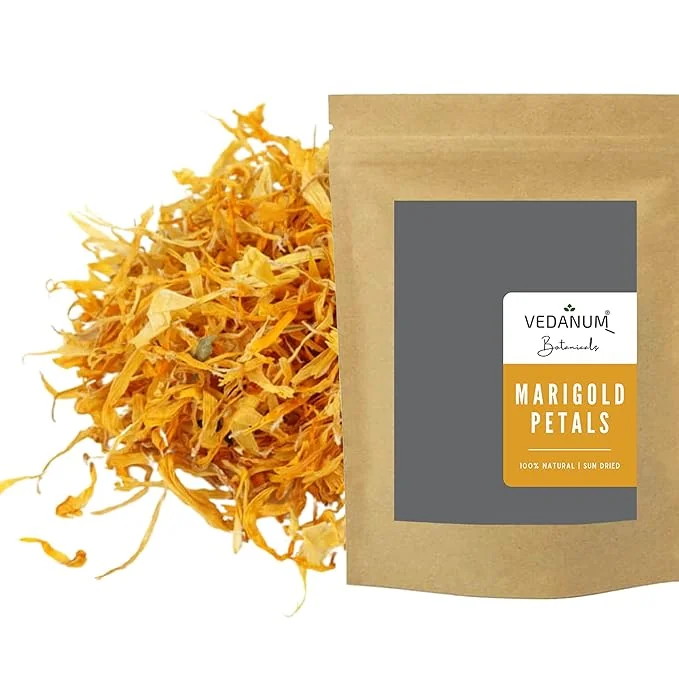 Vedanum Premium Natural Marigold Petals for Anti-aging, Acne Removal, Face Pack, Cosmetics, and Handmade Soap Making - 50 Gm - Best Price ₹249 at Amazon