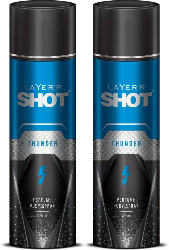 LAYER'R Shot Thunder Deodorant Spray  -  For Men  (240 ml, Pack of 2) - Best Price ₹150 at Flipkart