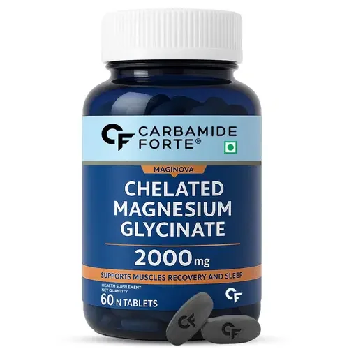 Carbamide Forte Chelated Magnesium Glycinate | 60 Veg Tablets | 2000mg Per Serving | Muscles Recovery | Sleep - Best Price ₹699 at Hyugalife