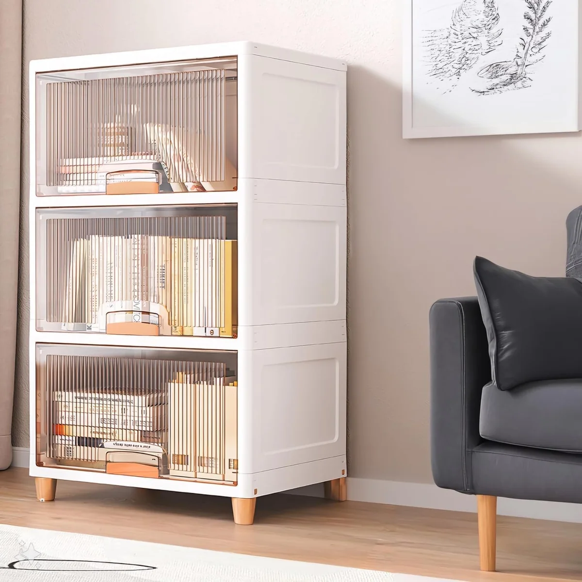 DecoLogy Plastic Multipurpose Bookshelf Organiser Rack for Living Room, Kitchen, Bedroom, Office (Cupboard Rack - White Window, 3PCS) - Best Price ₹2501 at Amazon