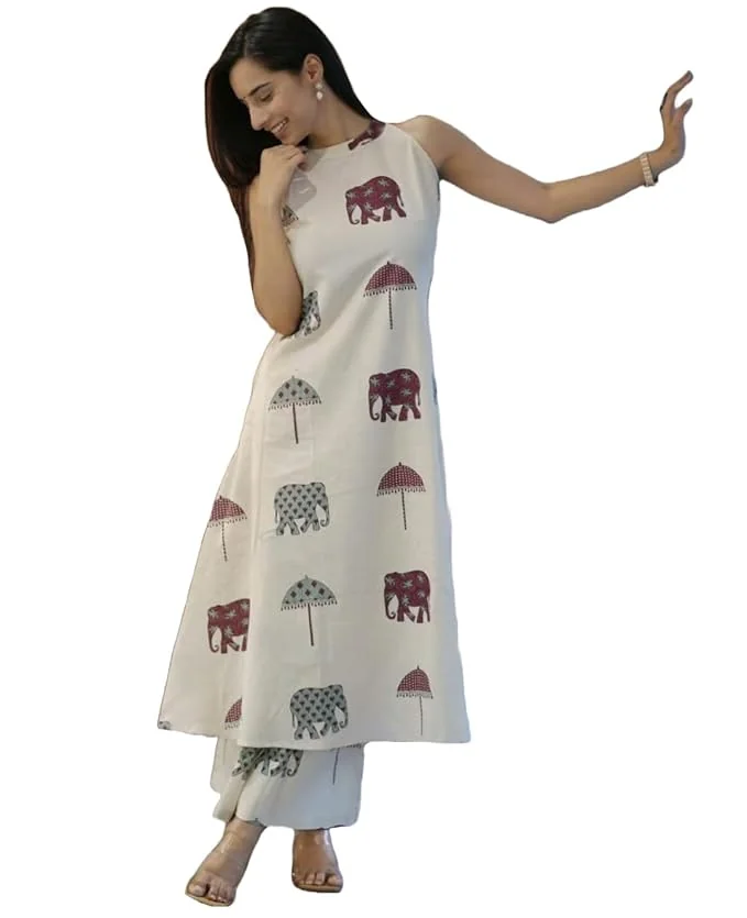 ANNI DESIGNER Women's Ethnic Co-Ord Set | Kurta Pant Set | Kurta Palazzo Set | Stylish Cotton Suit Set for Women, Festival Co-ord Set - Best Price ₹439 at Amazon