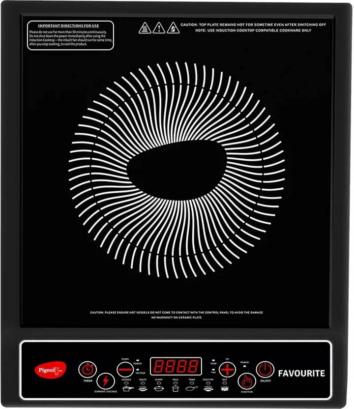 Pigeon 1800 W Induction Cooktop Push Button  (Black, Favourite) - Best Price ₹1248 at Flipkart