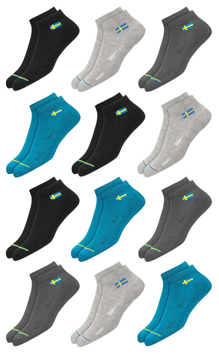 SWAGR 12 Pairs Solid Cotton Ankle Length Socks for Men Women, Pack of 12., Assorted - Best Price ₹177 at Amazon