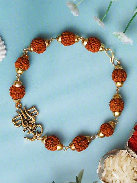  eCraftIndia Unisex Om Trishul Rudraksha Bracelet Rakhi - Best Price ₹399 at Myntra