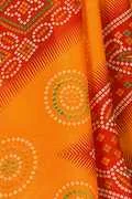 Kanooda Prints Printed Daily Wear Georgette Saree  (Orange)