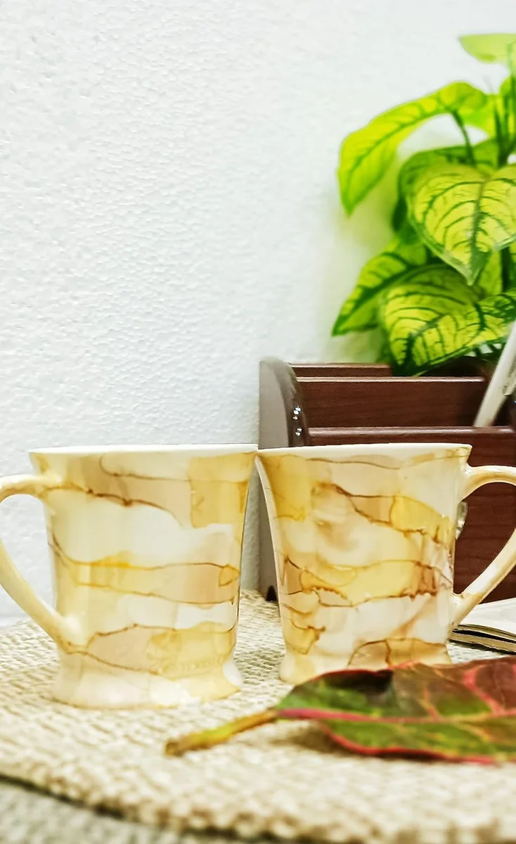 Vibrant Ceramic Mug Set – Colorful Tea & Coffee Cups for Cozy Comfort Set of 2 (Desig-20) - Best Price ₹199 at Amazon