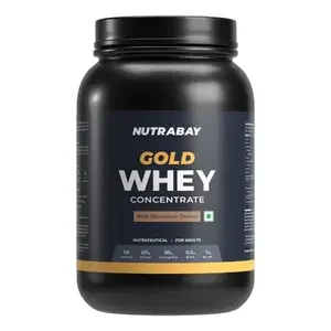 Nutrabay Gold Whey Protein Concentrate 1Kg | 28 Serving | 25g Protein | Rich Chocolate Creme Flavour | Build Muscle | Fast Recovery