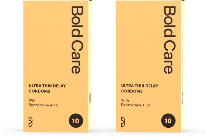 Bold Care Ultra Thin Climax Delay - Lubricated - Natural Latex Condom  (Set of 2, 20 Sheets) - Best Price ₹199 at Flipkart