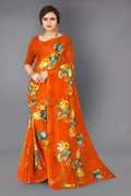 PRIYKAR Floral Print Daily Wear Georgette Saree  (Pink)
