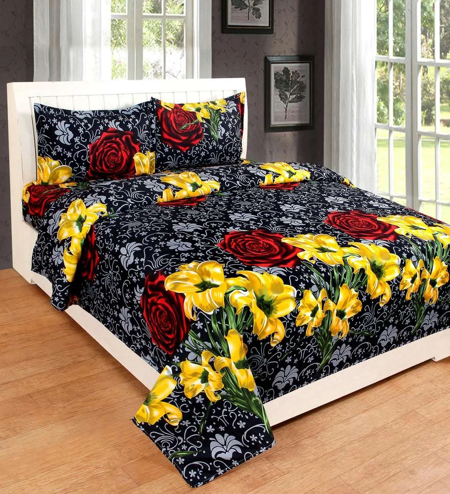 120 TC Microfiber Double 3D Printed Bedsheet - Best Price ₹192 at Shopsy