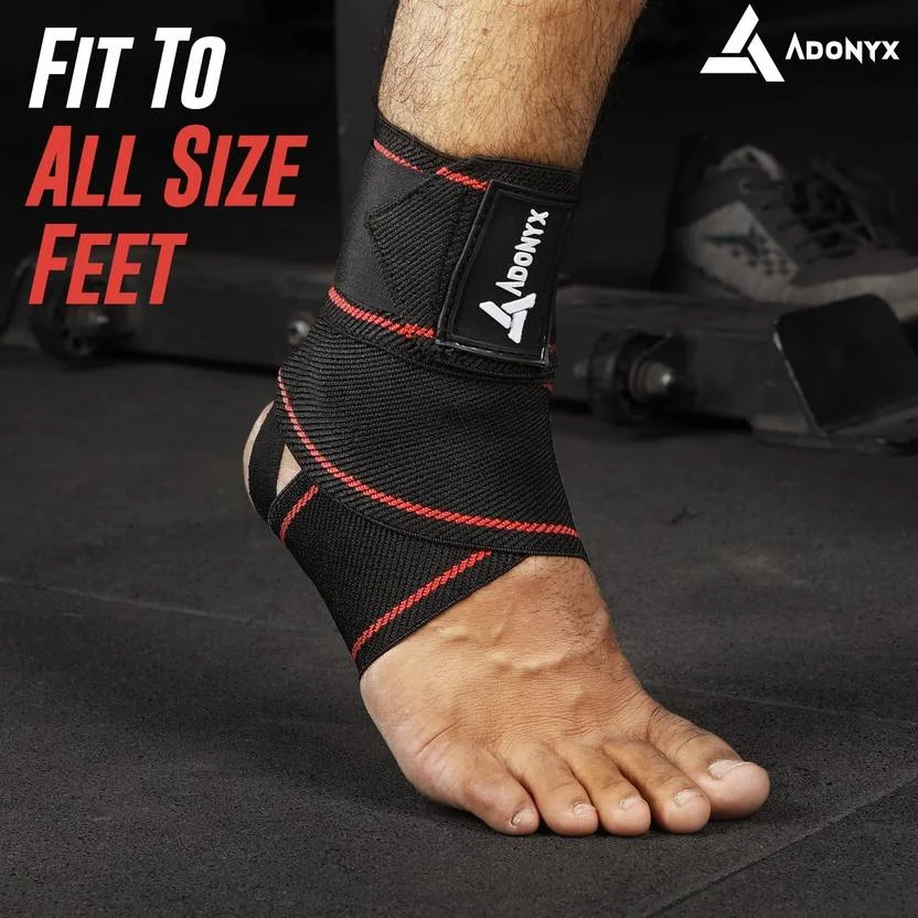 ADONYX Adustable Compression Foot Pain Relief Ankle Support  (Black)