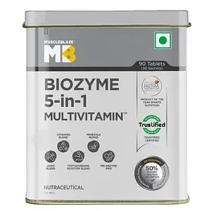 MuscleBlaze MB Biozyme Daily Multivitamin | 90 Tablets | Vitamins & Minerals | Testosterone Booster | Joint Blend - Best Price ₹949 at Hyugalife