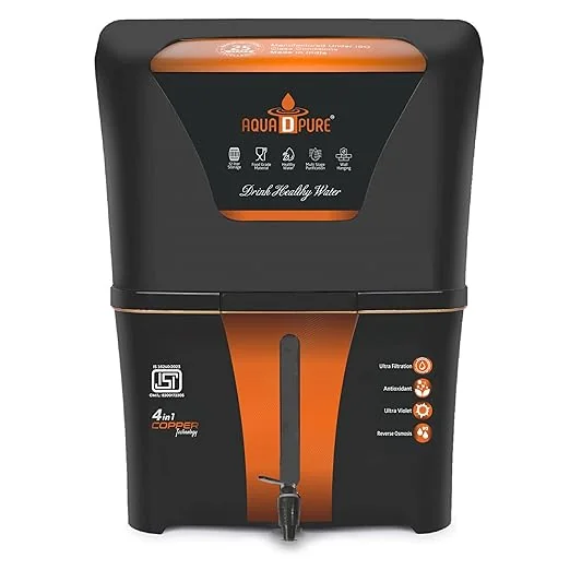 AQUA D PURE 4 in 1 Copper RO Water Purifier with 10 Stage Purification Filtration, UV, UF, TDS Adjuster and 12 Liter Large Storage Tank, Suitable for all type of water supply - Best Price ₹4696 at Amazon
