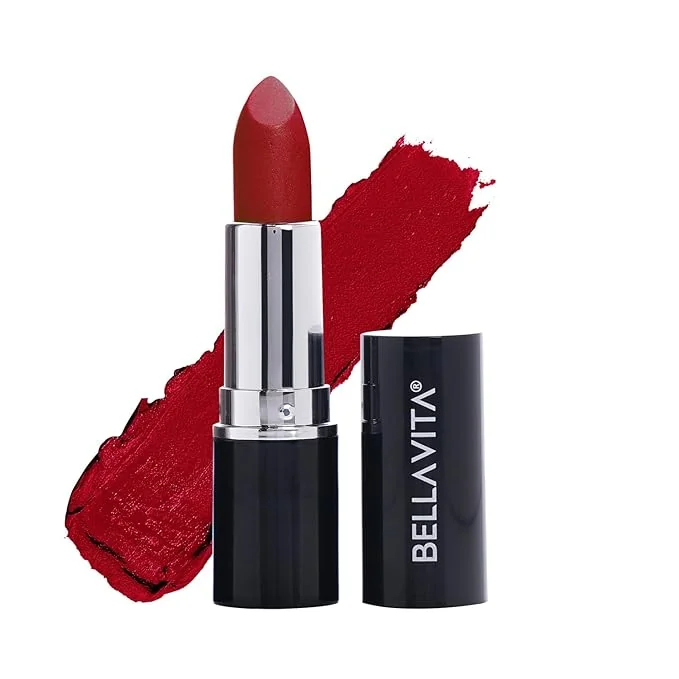 BELLAVITA Comfort Matte Bullet Lipstick| Intense Colour| Creamy Matte Finish| Intense Moisturisation| Smooth Glide| Lipsticks for Women |4 Hr Stay, Scarlet Red, 4.2 gm - Best Price ₹148 at Amazon