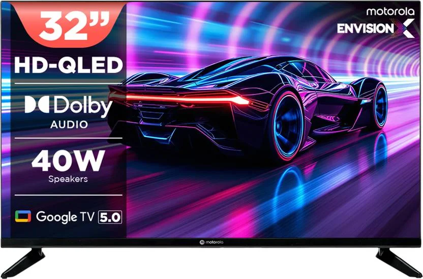 MOTOROLA 80 cm (32 inch) QLED HD Ready Smart Google TV 2025 Edition  (32HDGQMDDAQ) - Best Price ₹9899 at Flipkart