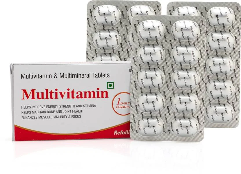 Refollium Multivitamin & Multimineral for Immunity, Strong Bones & Energy for Men & Women  (30 Tablets)