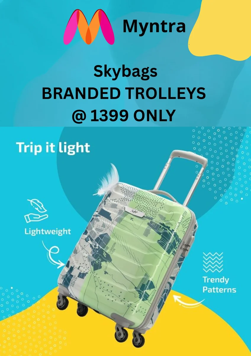 Skybags Hard & Soft Suitcases — Price Drop Zone - Best Price ₹1800 at Myntra