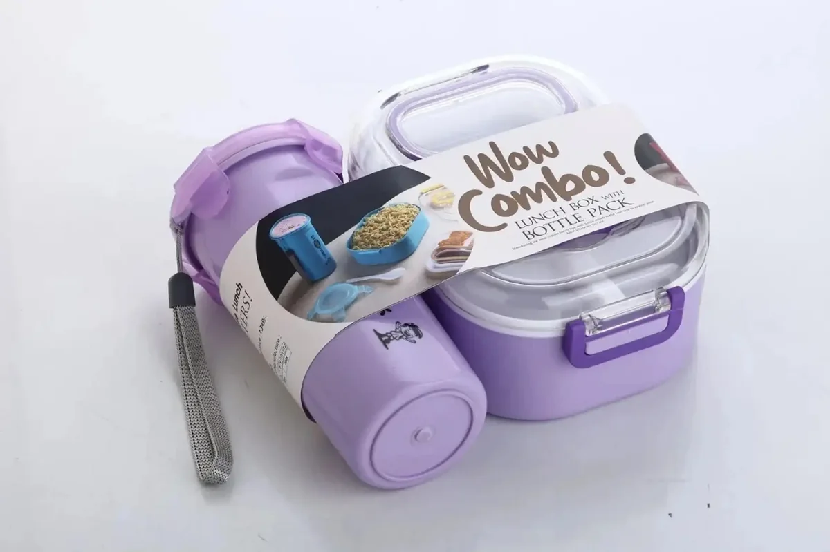 Lunch box with bottle for kids Airtight Tiffin 3 Containers Lunch Box (900 ml) - Best Price ₹157 at Shopsy