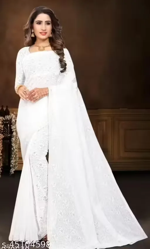 Ami White Rasal Saree 07