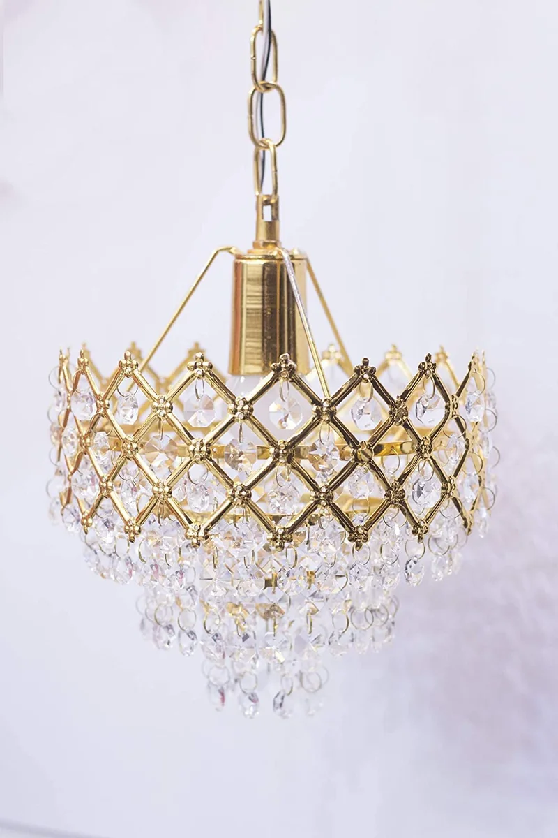 Mahganya 3280 Decoration New Fancy Modern Ceiling Lamp with All Fixtures and Fitting (Gold) (Small) - Best Price ₹455 at Amazon