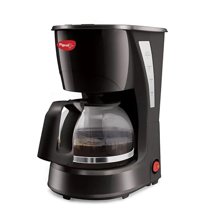 Pigeon Brewster Coffee Maker, 600 Watt, 5 Cups Drip Coffee maker (Black) - Best Price ₹949 at Amazon