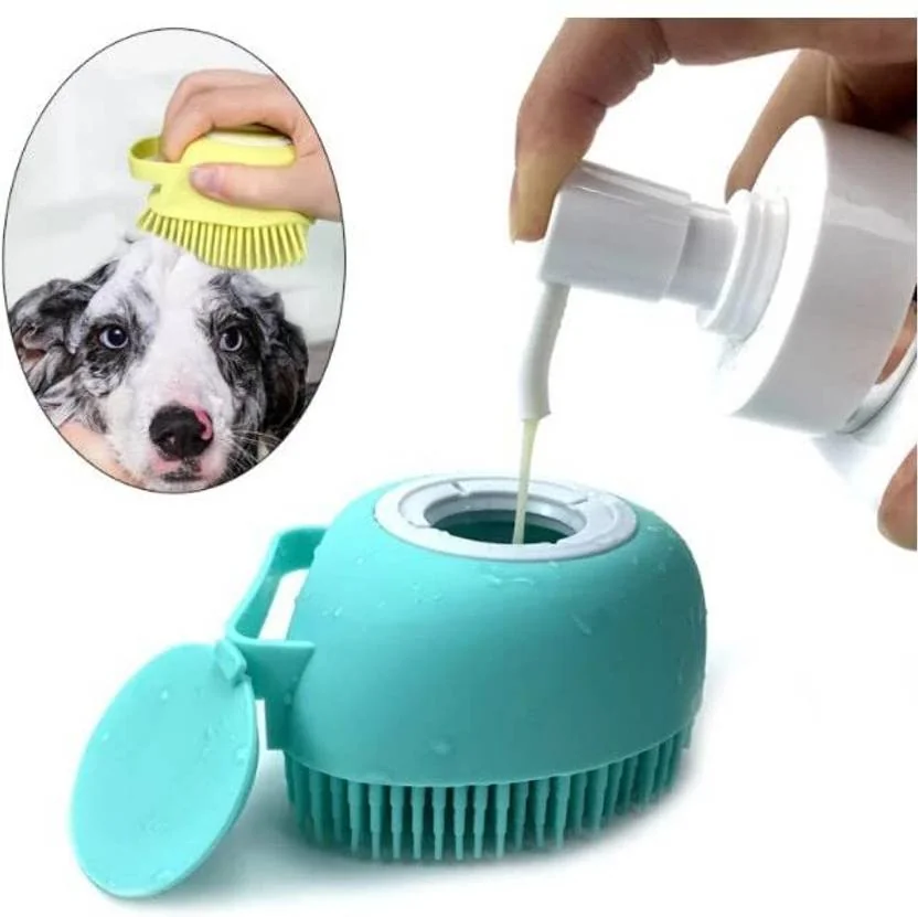 PetJoy Pet Shampoo Dispenser Bath Comb, Silicone Massaging/Cleaning Body Brush Plain/ Bristle Brushes for  Dog, Cat, Rabbit, Hamster - Best Price ₹132 at Flipkart