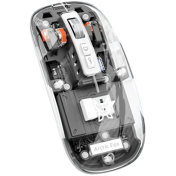 Arctic Fox Pureview Transparent Wireless and Bluetooth Rechargeable Mouse, USB Receiver,LED Battery Magic Silm for Office/PC/Mac/Laptop/Apple/ipad(Space Gray) - Best Price ₹587 at Amazon