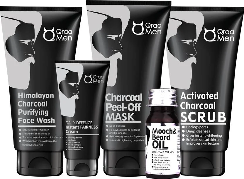 Qraa Men Charcoal Kit Pack of 5  - Best Price ₹267 at Flipkart