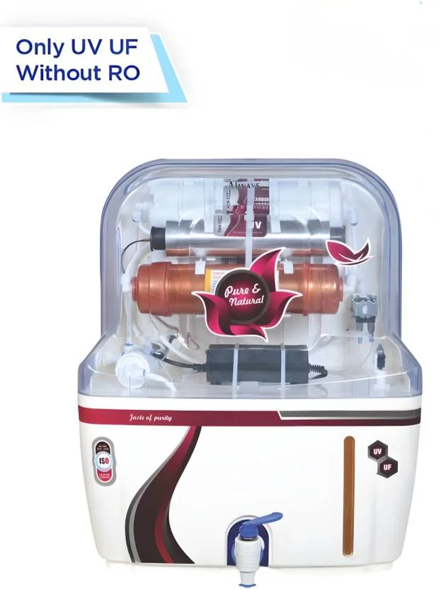 Always PURE & NATURAL Copper UV Without RO + 15 L UV + UF + Alkaline Water Purifier  (White)