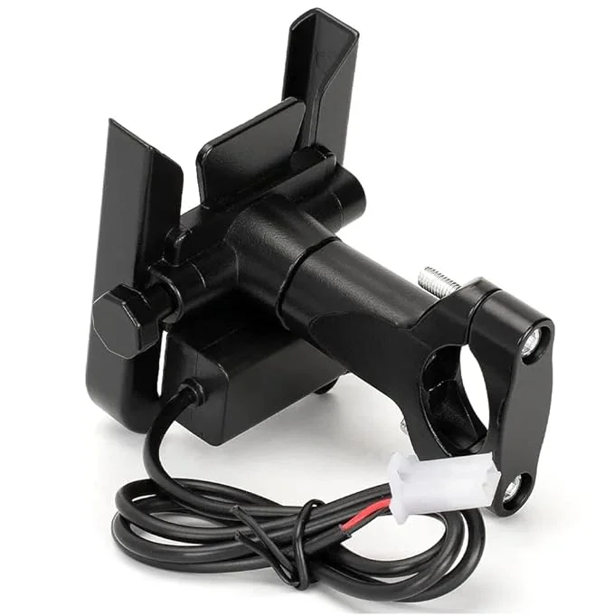 SavorSpace Universal Shock-Resistant Motorcycle Phone Mount with Waterproof USB Charger, Metal Alloy Sports Bike Mobile Holder for Phones - Best Price ₹299 at Amazon