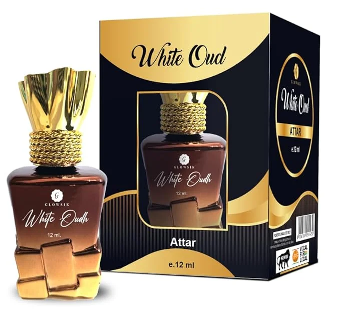 GLOWSIK White Oudh Attar | Unisex Long Lasting Fragrance | Strong Masculine & Floral Scent | Alcohol-Free Natural Oud Perfume for Women and Men (Roll-On - 12ml) - Best Price ₹349 at Amazon