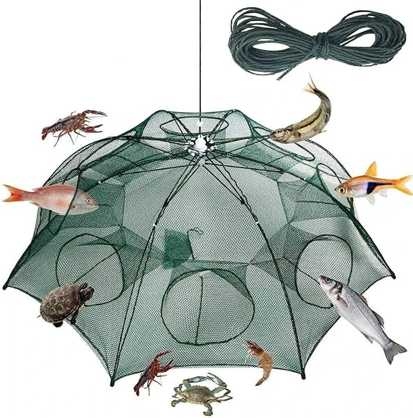 KANABEE Portable Fishing Net, Shrimp Minnow Crayfish Crab Baits Cast Mesh Trap Automatic Aquarium Fish Net  (35 cm x 95 cm) - Best Price ₹239 at Flipkart