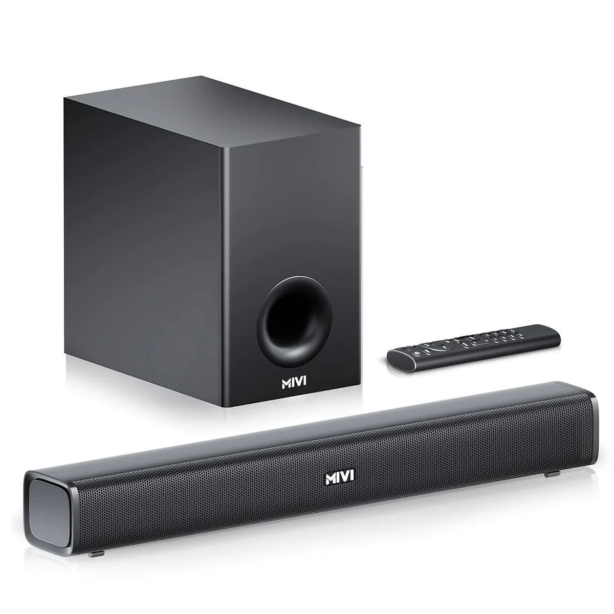 Mivi Fort Hip-Hop 1000 180 Watts Home Theatre Soundbar [New Launch], 2.1 Channel, 2 in-Build Speakers and 1 External Subwoofer, Multiple EQ & Input Modes, BT v5.3, Made in India Sound bar - Best Price ₹3799 at Amazon