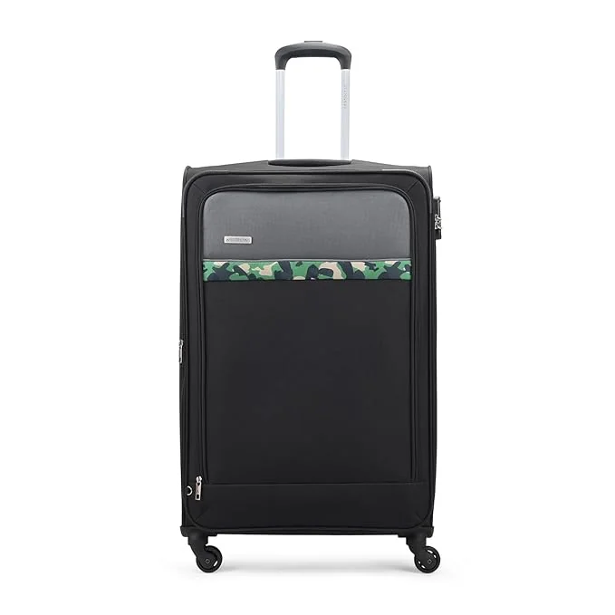 Aristocrat Commander 79Cms Premium Polyester with PVC Coating Soft Sided Check-in 4 Wheels Large Black Spinner Suitcase - Best Price ₹2465 at Amazon