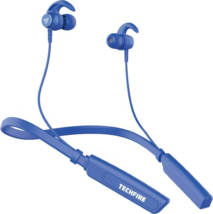 TECHFIRE Fire 500v2 Neckband hi-bass Wireless Bluetooth  (Blue, In the Ear) - Best Price ₹269 at Flipkart