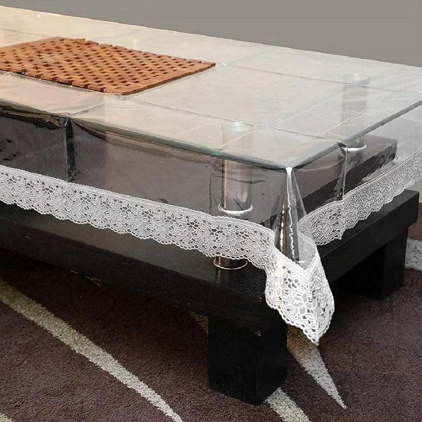 Flipkart SmartBuy Solid 4 Seater Table Cover  (Transparent, Silver, PVC)
