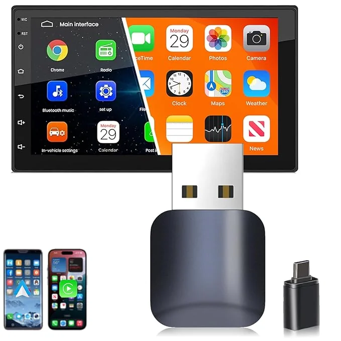 YEARWIN 1 YAER WARRANTY 2 in1 Wireless Carplay Adapter and Android Auto Adapter for Car |Converts Wired to Wireless, Bluetooth Connectivity, Only for Cars with OEM Installed Wired Android Auto and iOS - Best Price ₹1804 at Amazon